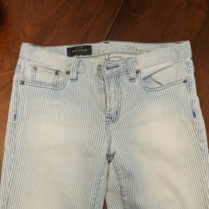 JCrew toothpick pinstripe ankle jeans